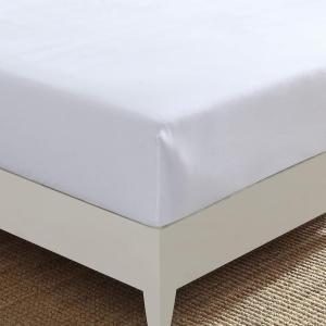 imageNautica  Twin Fitted Sheet Crisp Cotton Percale Bedding Single Ply Woven Lightweight for Year Round Use OekoTex Certified Beaux Stripe BlueSolid White