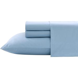 imageNautica  Twin Sheet Set Cotton Percale Bedding Set Crisp ampamp Cool Fully Elasticized Ideal Dorm Essentials Solid Light Blue TwinSolid Light Blue