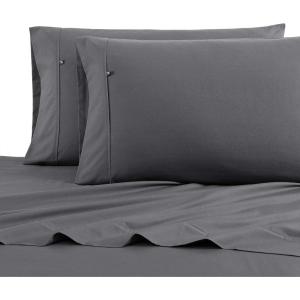 imageNautica  Twin Sheet Set Cotton Percale Bedding Set Crisp ampamp Cool Fully Elasticized Ideal Dorm Essentials Solid Light Blue TwinWhale Grey