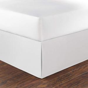 imageNautica  Twin XL Bedskirt 42inch Drop Cotton Bedding Split Corner for Secure Fit OekoTex Certified Solid WhiteWhite