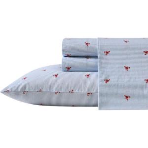 imageNautica  Twin XL Sheets Premium Cotton Percale Bedding Set Striped Bedding Set OekoTex Certified Beaux Stripe Blue Twin XLLobster Walk RedBlue