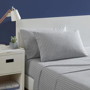 imageNautica  Twin XL Sheets Premium Cotton Percale Bedding Set Striped Bedding Set OekoTex Certified Beaux Stripe Blue Twin XLMichael Plaid Grey