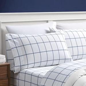 imageNautica  Twin XL Sheets Premium Cotton Percale Bedding Set Striped Bedding Set OekoTex Certified Beaux Stripe Blue Twin XLPlot BlueWhite