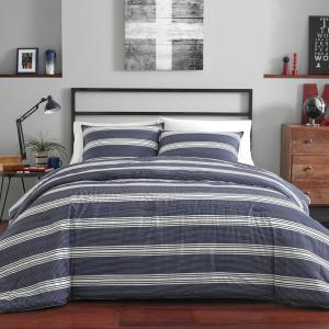 imageNautica  TwinTwin XL Comforter Set Reversible Cotton Bedding with Matching Sham Medium Weight for Year Round Use Dorm Essentials Craver GreyCraver Navy