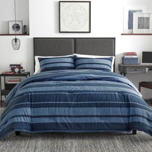 imageNautica  TwinTwin XL Comforter Set Reversible Cotton Bedding with Matching Sham Medium Weight for Year Round Use Dorm Essentials OekoTex Certified Longpoint BlueTwinTwin XL