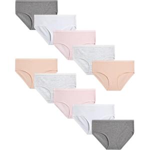 imageNautica Girls Underwear Briefs  10 Pack Comfort Stretch MidWaist Breathable Cotton Underwear Panties for Girls Sizes412Pink FrostWhitePale PeachLight Bleach HeatherGrey Heather