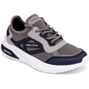 imageNautica Kids Athletic SlipOn Sneakers  Comfortable Bungee Running Shoes for Boys and Girls  Stylish and Supportive Footwear for Active Kids Big KidLittle KidToddlerGrey Navysanford