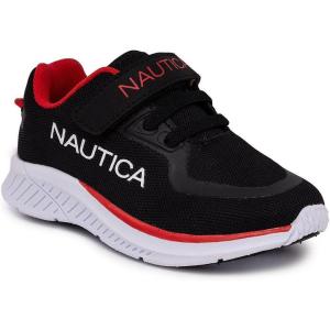 imageNautica Kids Fashion Sneaker Athletic Running Shoe with One Strap Boys  GirlsToddlerLittle KidDahnertsblack Red
