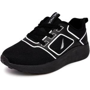 imageNautica Kids LaceUp Sneakers  Comfortable Running Shoes for Boys and Girls  Little KidBig KidBlack Whitekarson