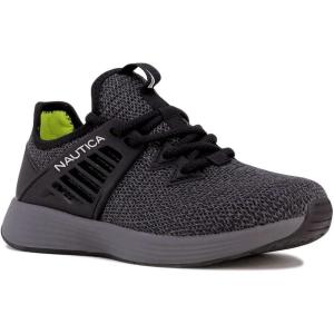 imageNautica Kids LaceUp Sneakers  Comfortable Running Shoes for Boys and Girls  Little KidBig KidGrey Black