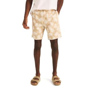 imageNautica Mens 85quot Printed Linen Deck ShortTwill Chino