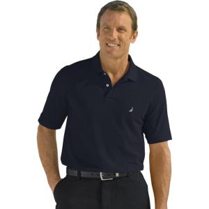 imageNautica Mens Big ampamp Tall Solid Deck ShirtNavy