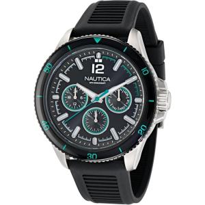 imageNautica Mens Black Wheat PU Fiber Strap Watch Model NAPWRS403