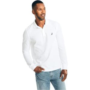 imageNautica Mens Classic Fit LongSleeve Deck PoloBright White