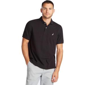 imageNautica Mens Classic Short Sleeve Solid Performance Deck Polo ShirtBasic Black