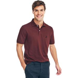 imageNautica Mens Classic Short Sleeve Solid Performance Deck Polo ShirtBurgundy Red