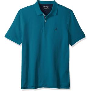 imageNautica Mens Classic Short Sleeve Solid Performance Deck Polo ShirtCargo Blue