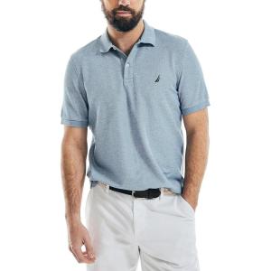 imageNautica Mens Classic Short Sleeve Solid Performance Deck Polo ShirtDeep Anchor Heather