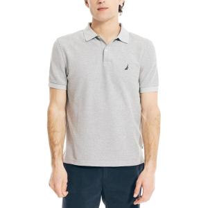 imageNautica Mens Classic Short Sleeve Solid Performance Deck Polo ShirtGrey Heather