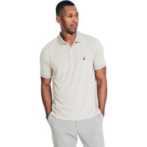 imageNautica Mens Classic Short Sleeve Solid Performance Deck Polo ShirtNavtech Performance Grey Heather