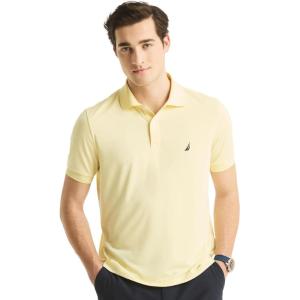 imageNautica Mens Classic Short Sleeve Solid Performance Deck Polo ShirtNavtech Performance Mellow Yellow