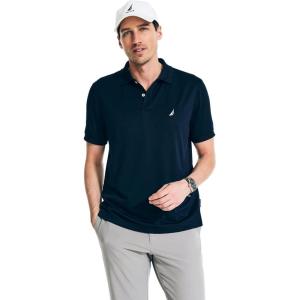 imageNautica Mens Classic Short Sleeve Solid Performance Deck Polo ShirtNavtech Performance Navy
