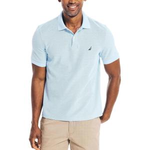 imageNautica Mens Classic Short Sleeve Solid Performance Deck Polo ShirtNoon Blue