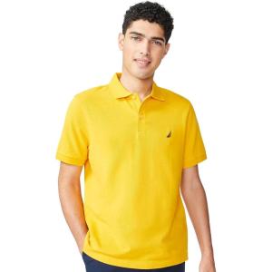 imageNautica Mens Classic Short Sleeve Solid Performance Deck Polo ShirtOld Gold