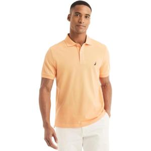 imageNautica Mens Classic Short Sleeve Solid Performance Deck Polo ShirtOrange Sorbet