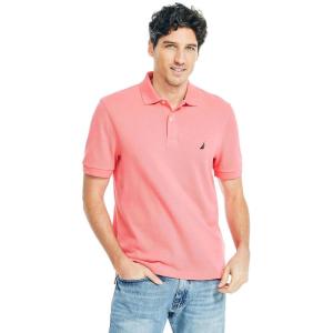 imageNautica Mens Classic Short Sleeve Solid Performance Deck Polo ShirtTeaberry Red
