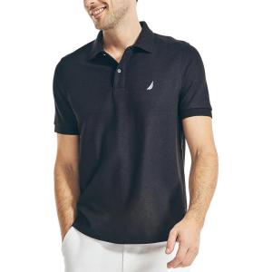 imageNautica Mens Classic Short Sleeve Solid Performance Deck Polo ShirtTrue Black