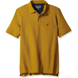 imageNautica Mens Classic Short Sleeve Solid Performance Deck Polo ShirtYellowGold