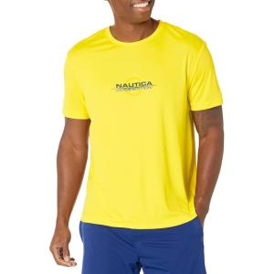 imageNautica Mens Competition Sustainably Crafted Crewneck TShirtBlazing Yellow