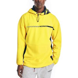 imageNautica Mens Competition Sustainably Crafted Logo Drawcord Pullover HoodieBlazing Yellow