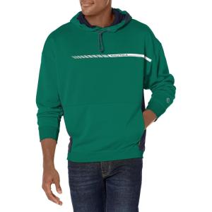 imageNautica Mens Competition Sustainably Crafted Logo Drawcord Pullover HoodieTidal Green