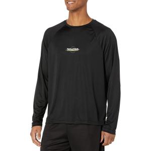 imageNautica Mens Competition Sustainably Crafted LongSleeve TShirtBlack