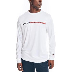 imageNautica Mens Competition Sustainably Crafted LongSleeve TShirtBright White