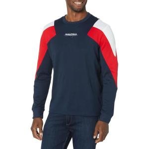 imageNautica Mens Competition Sustainably Crafted LongSleeve TShirtNavy