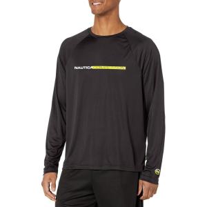imageNautica Mens Competition Sustainably Crafted LongSleeve TShirtTrue Black
