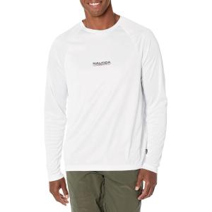 imageNautica Mens Competition Sustainably Crafted LongSleeve TShirtWhite