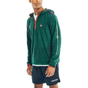 imageNautica Mens Competition Sustainably Crafted QuarterZip HoodieTidal Green