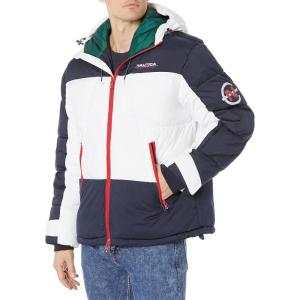 imageNautica Mens Competition Sustainably Crafted Tempasphere Colorblock ParkaNavy