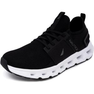 imageNautica Mens Running Sneakers Sport Fashion LaceUp Athletic Soft Shoes for Gym Tennis Men  Cushioned Breathable Lightweight ampamp ComfortableBlack Cailen
