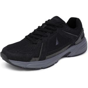 imageNautica Mens Running Sneakers Sport Fashion LaceUp Athletic Soft Shoes for Gym Tennis Men  Cushioned Breathable Lightweight ampamp ComfortableBlack Charcoal