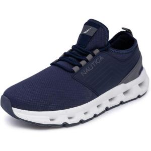 imageNautica Mens Running Sneakers Sport Fashion LaceUp Athletic Soft Shoes for Gym Tennis Men  Cushioned Breathable Lightweight ampamp ComfortableNavy Charcoal Cerce