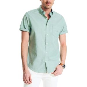 imageNautica Mens ShortSleeve Oxford ShirtCoastal Pine