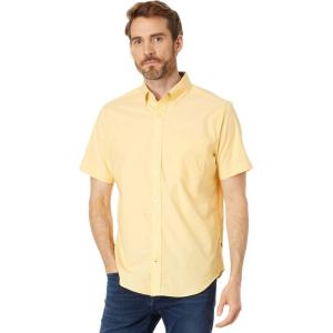 imageNautica Mens ShortSleeve Oxford ShirtLight Mimosa