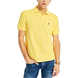 imageNautica Mens Sustainably Crafted Classic Fit Deck PoloAspen Gold