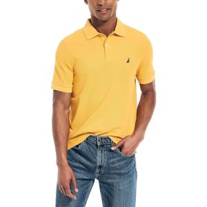 imageNautica Mens Sustainably Crafted Classic Fit Deck PoloLightning Gold