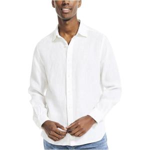 imageNautica Mens Sustainably Crafted Classic Fit Linen ShirtBright White